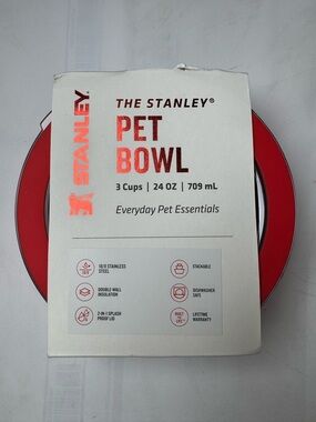 Stanley Red Stainless Steel Pet Bowl - 3 cups